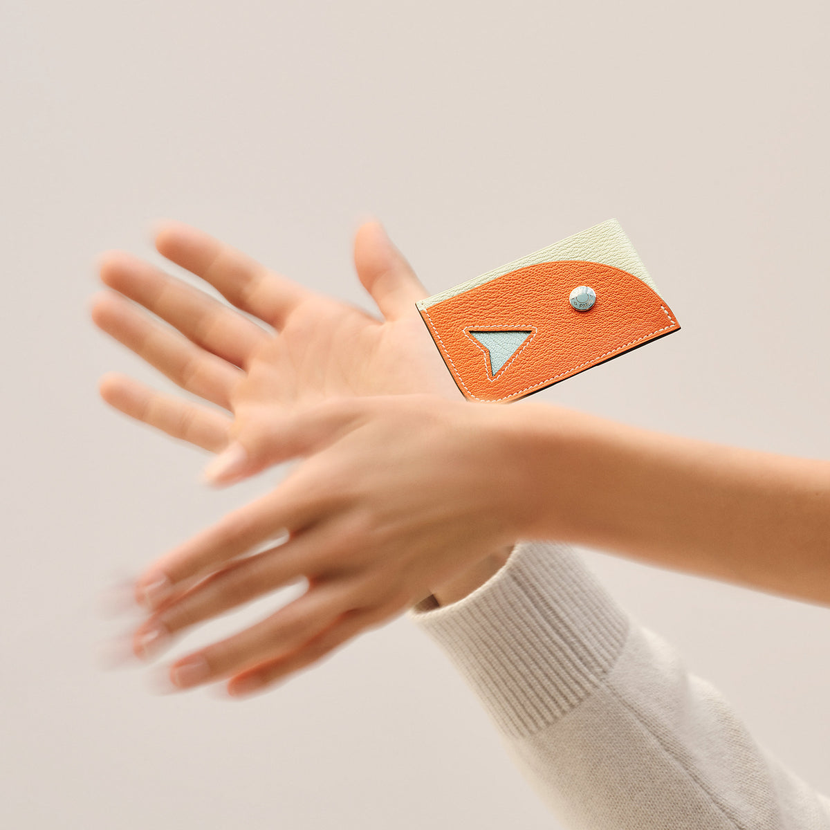 Hermes Poisson Card Holder Vert Fizz