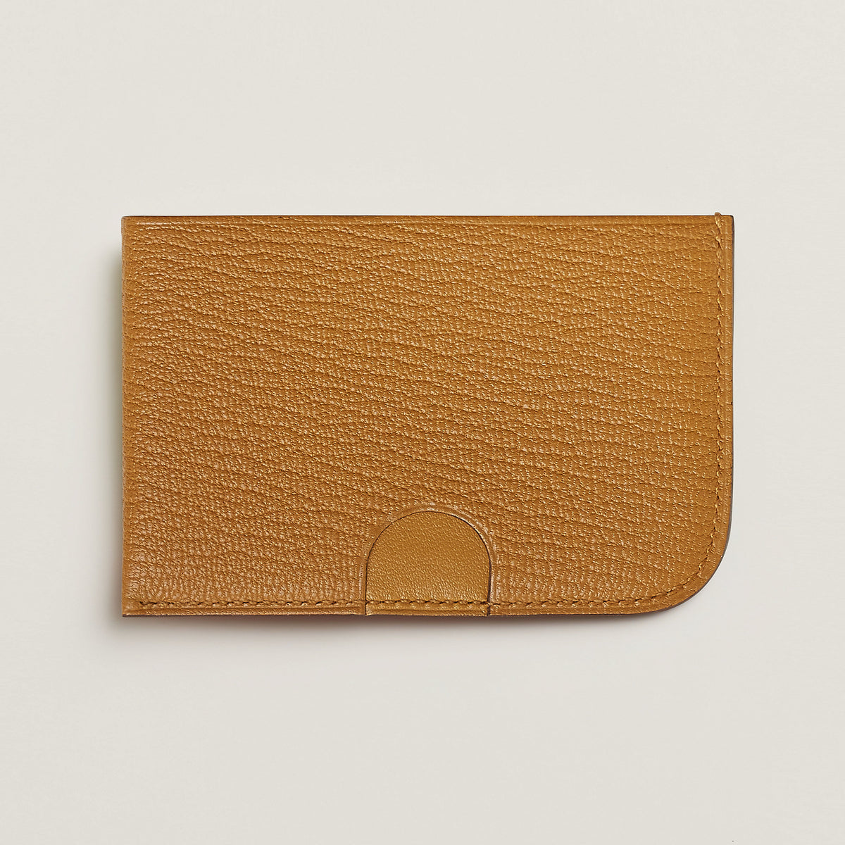 Hermes Poisson Card Holder Caramel