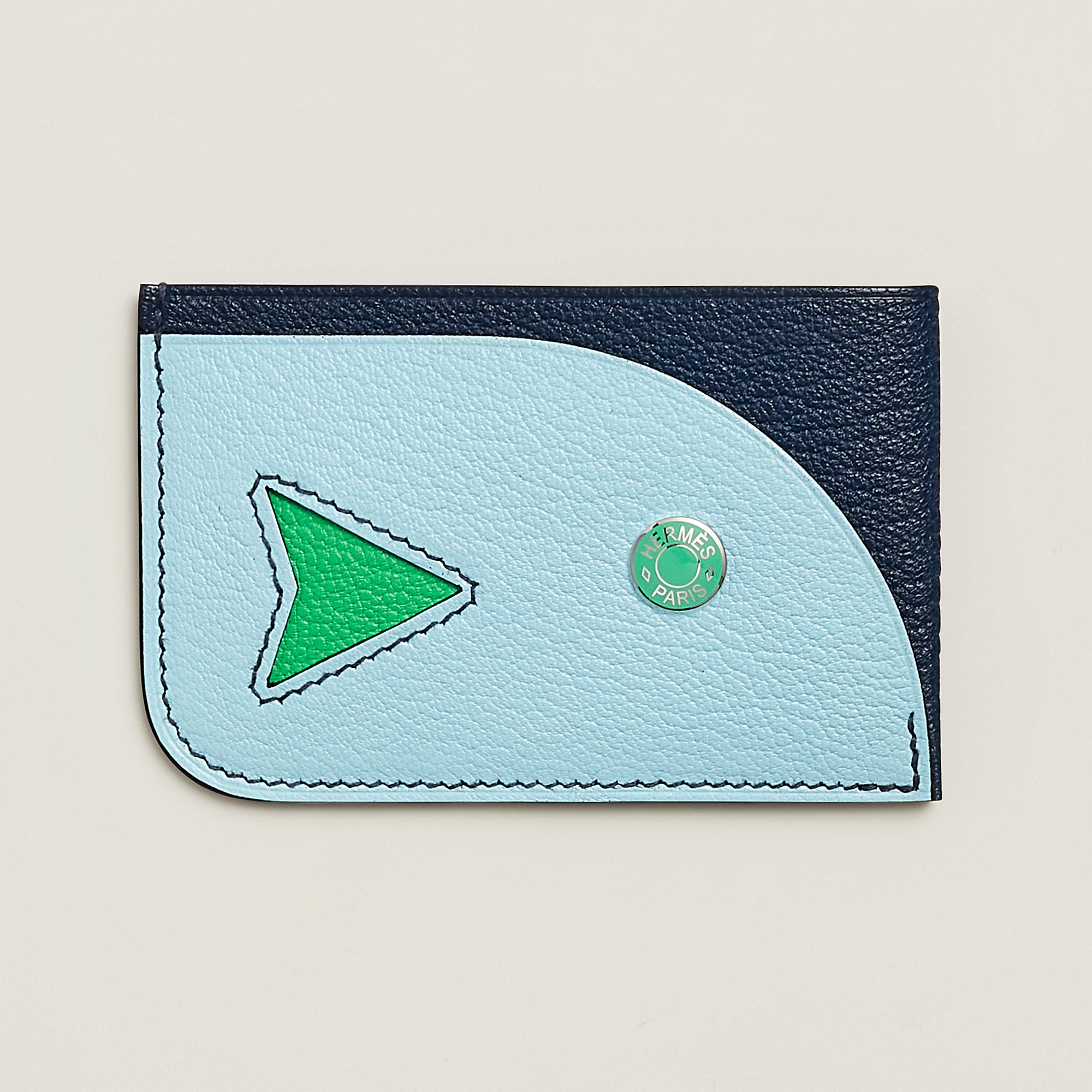 Hermes Poisson Card Holder Bleu Navy
