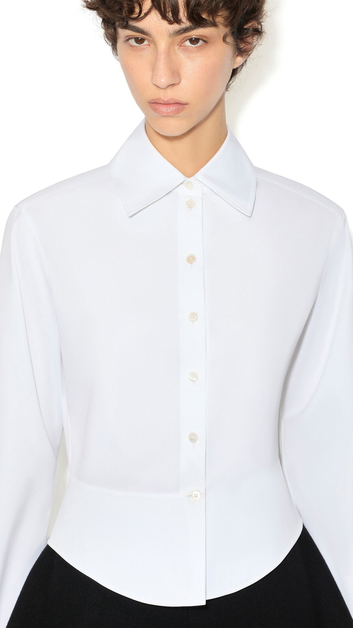 Alaïa Cotton Poplin Basque Shirt
