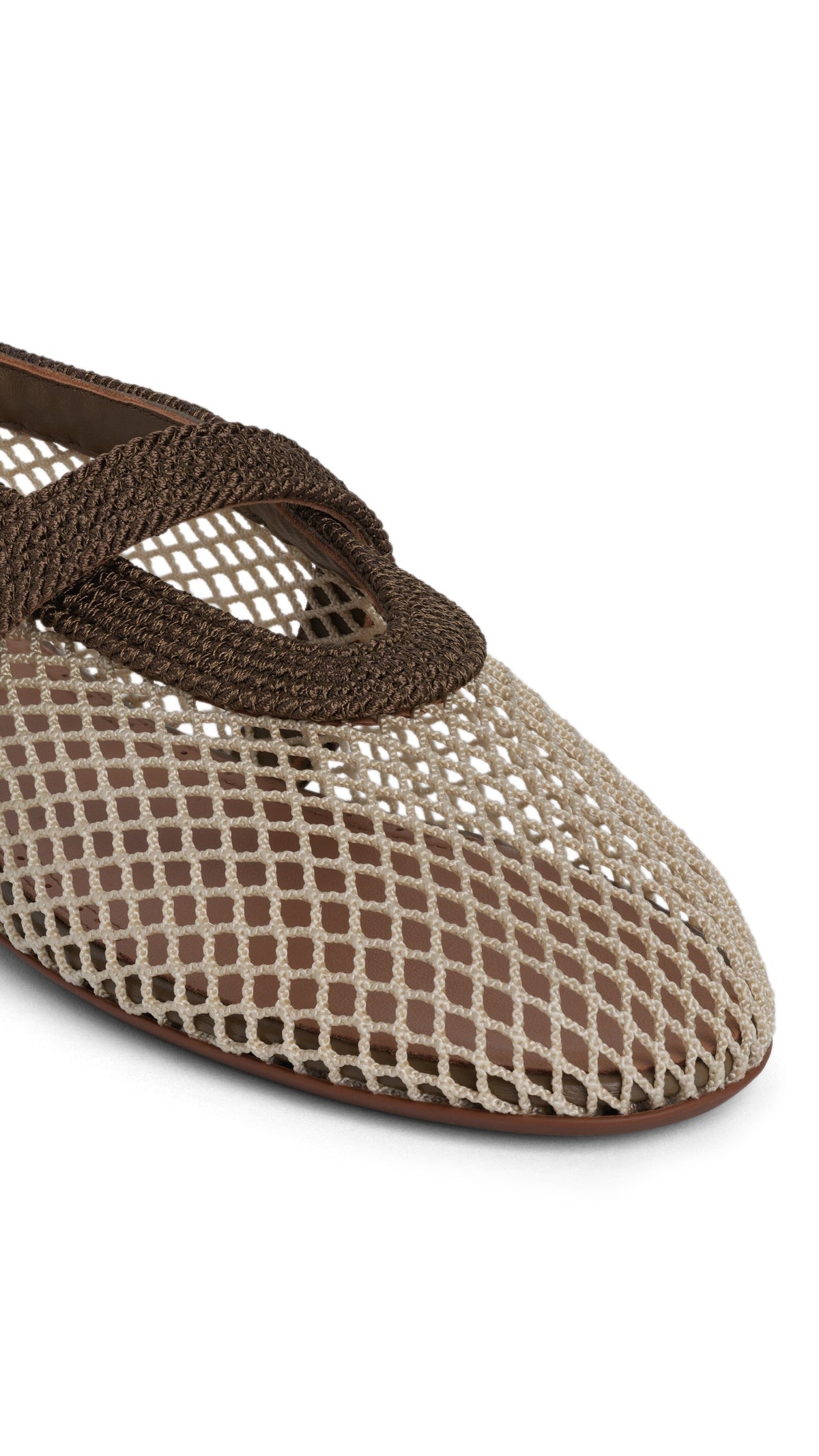 Alaïa Ballet Flats In Fishnet And Satin Cord