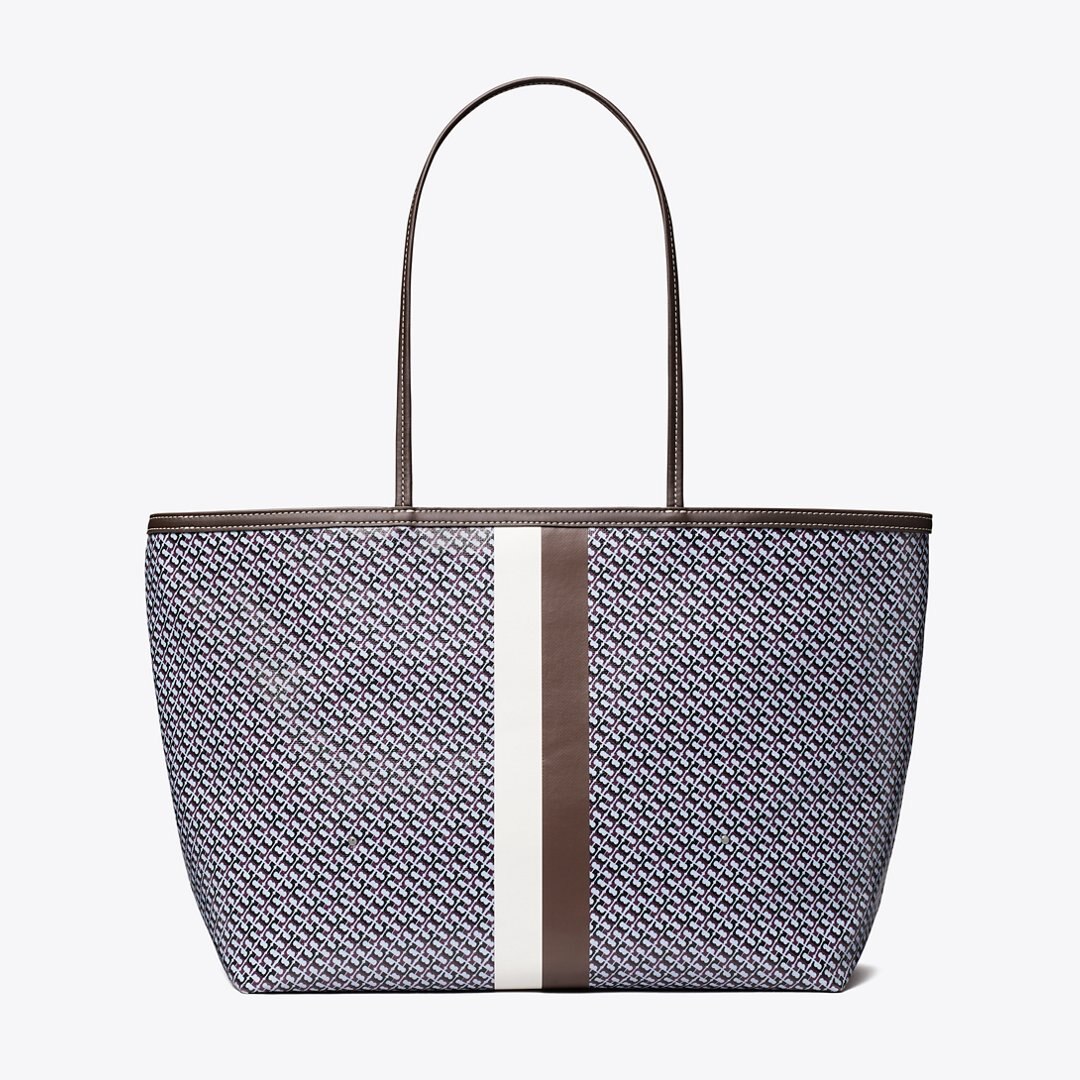 Tory Burch Racer Tote Blue Printed