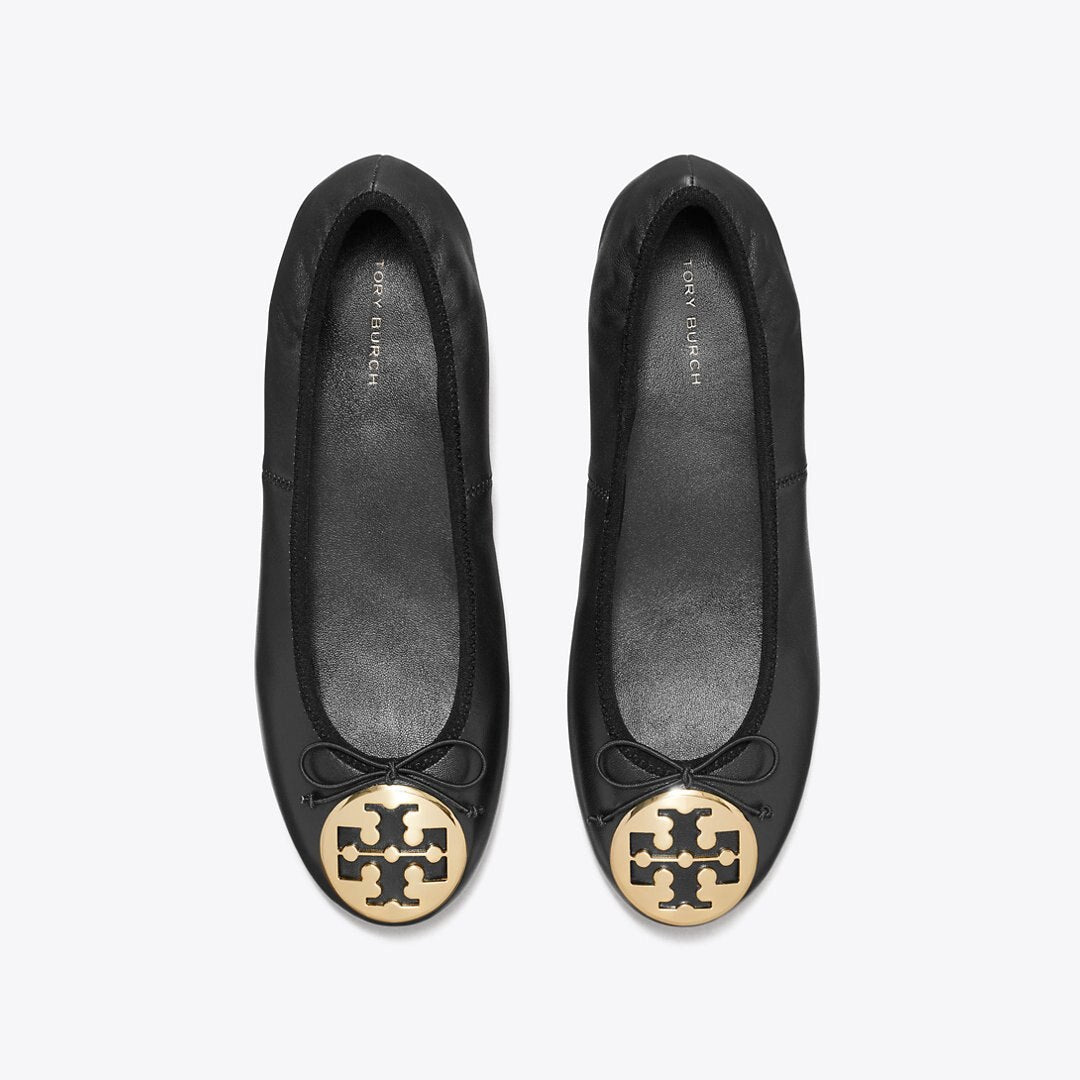 Tory Burch Reva Heeled Ballet PERFECT BLACK / GOLD