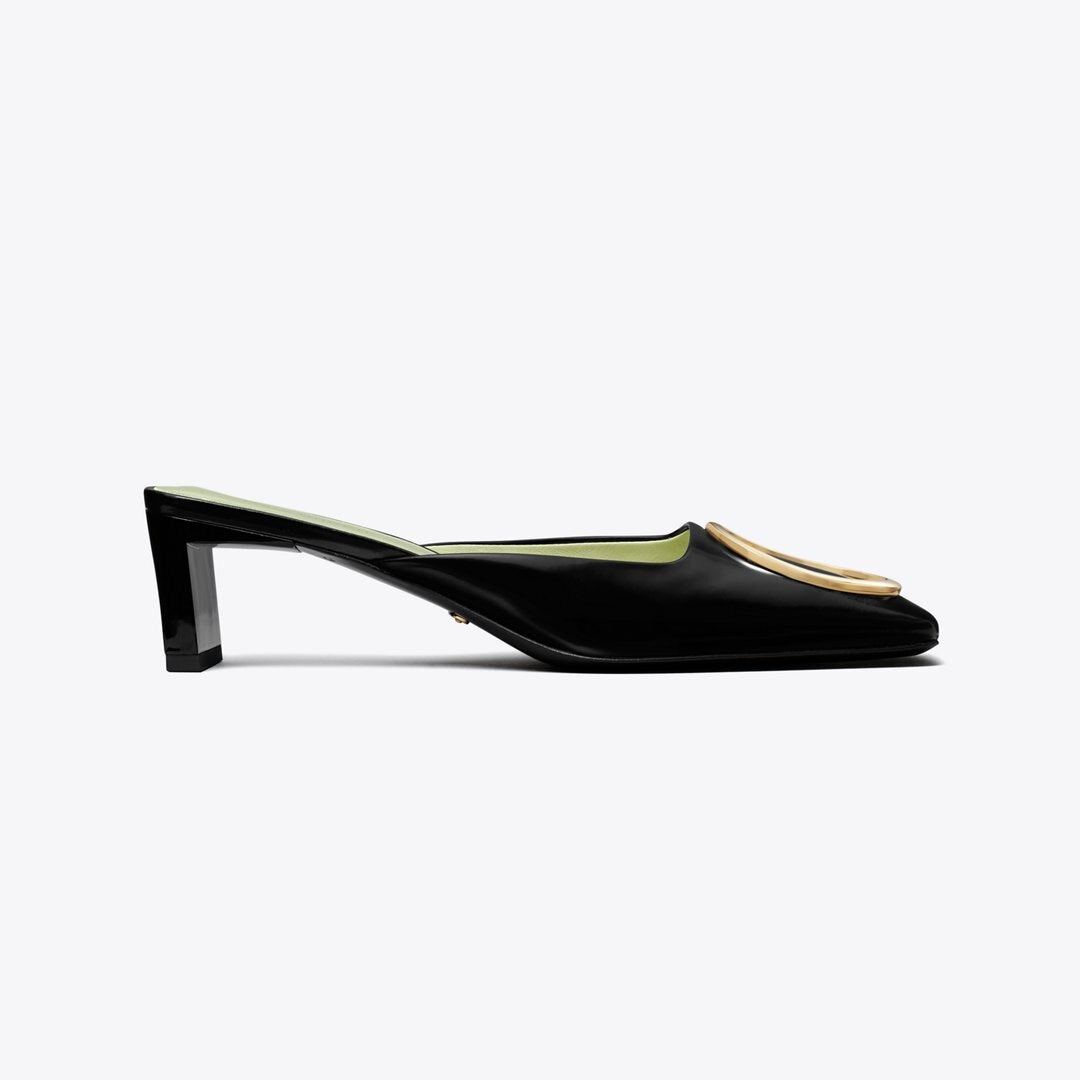 Tory Burch Ring Heeled Mule PERFECT BLACK / GOLD