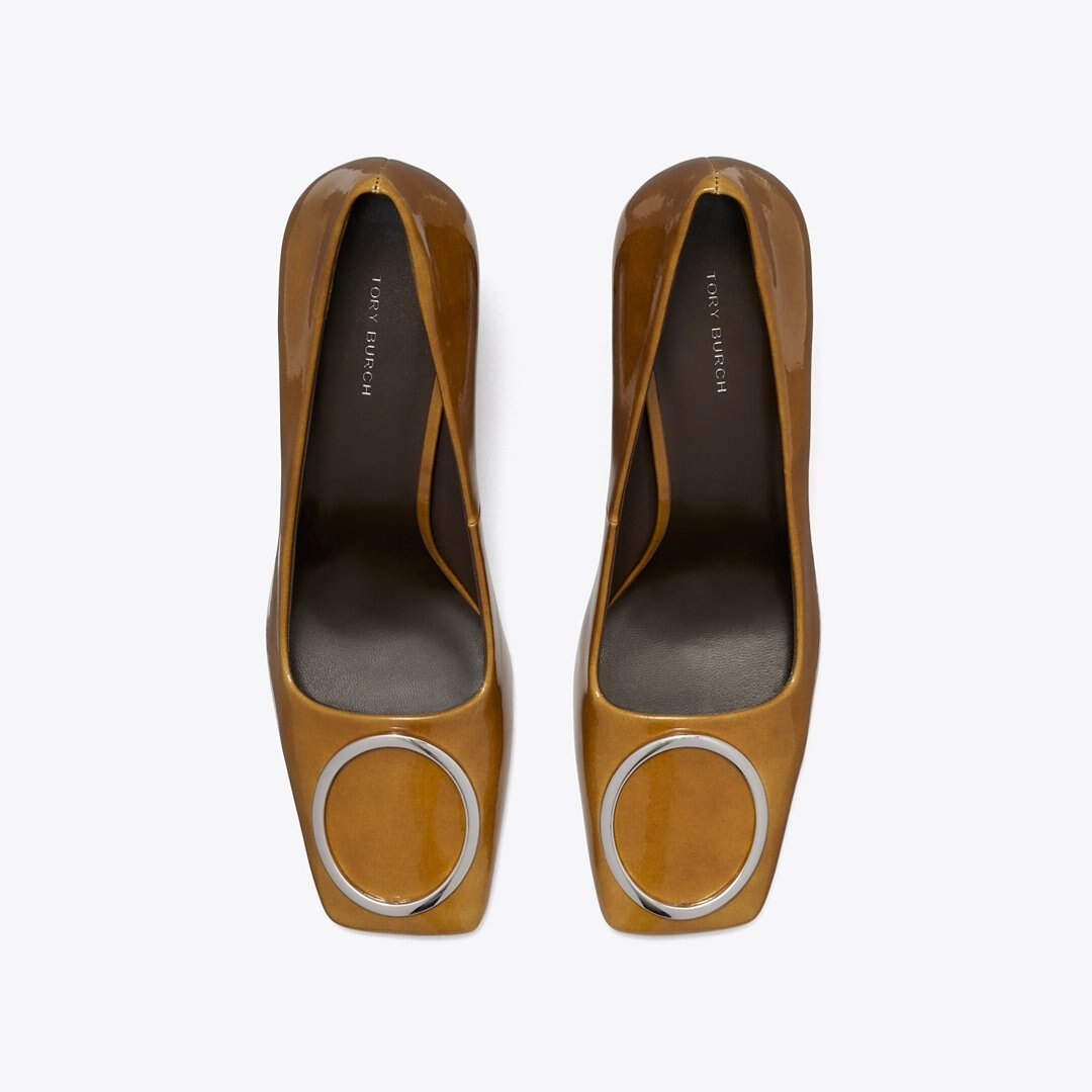 Tory Burch Ring Pump CARAMEL TAN / SILVER