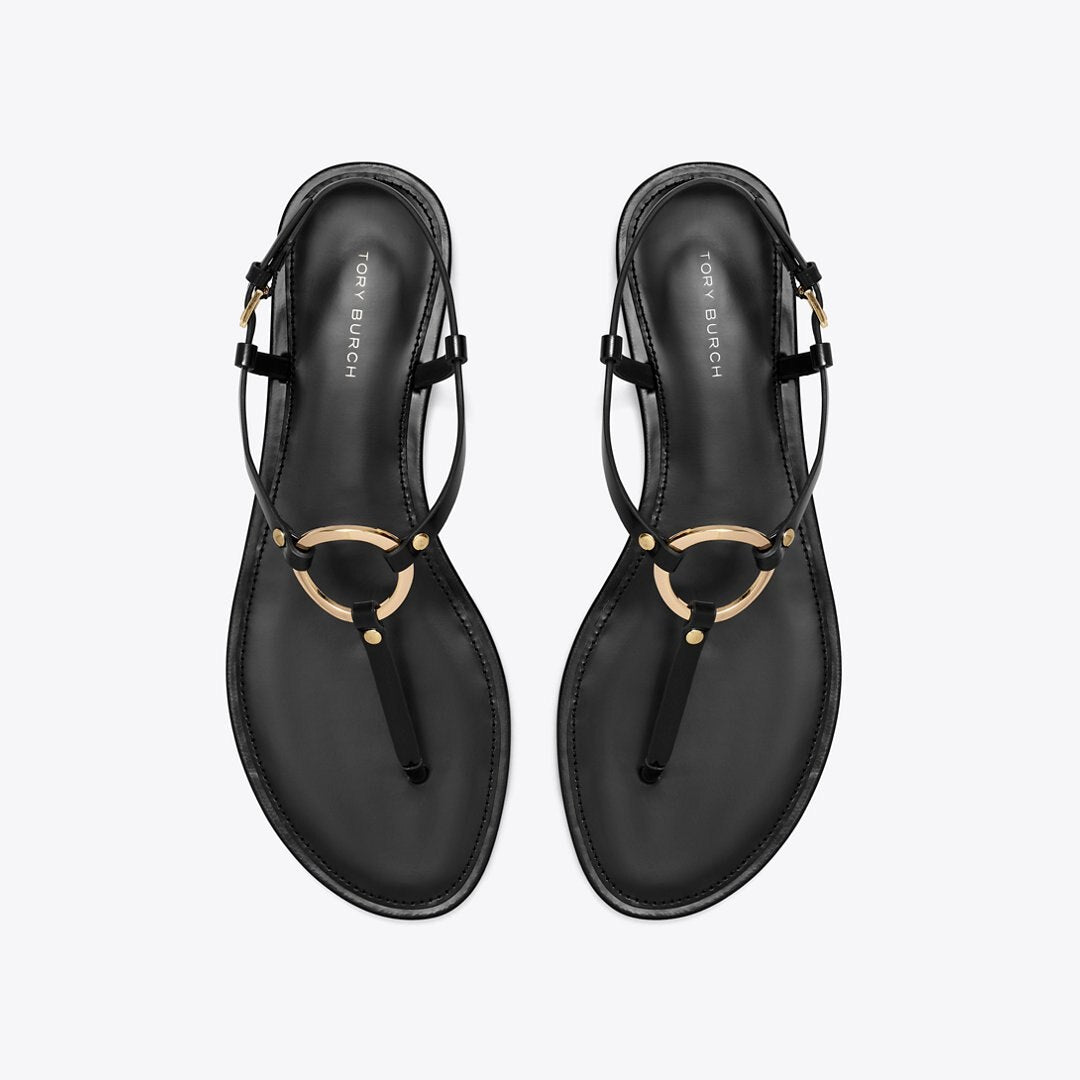 Tory Burch Ring T-Strap Sandal PERFECT BLACK