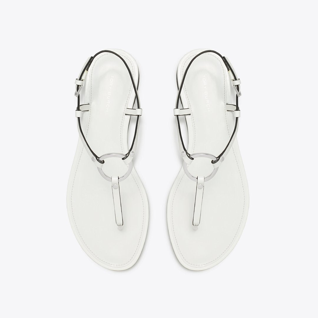 Tory Burch Ring T-Strap Sandal WHITE