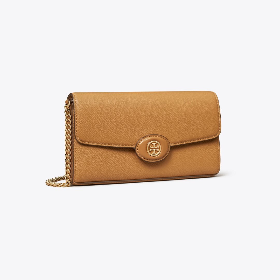 Tory Burch Robinson Pebbled Crossbody Tiramisu
