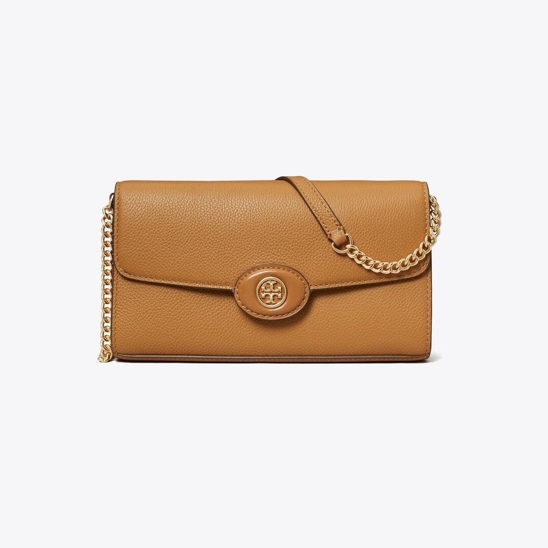 Tory Burch Robinson Pebbled Crossbody Tiramisu