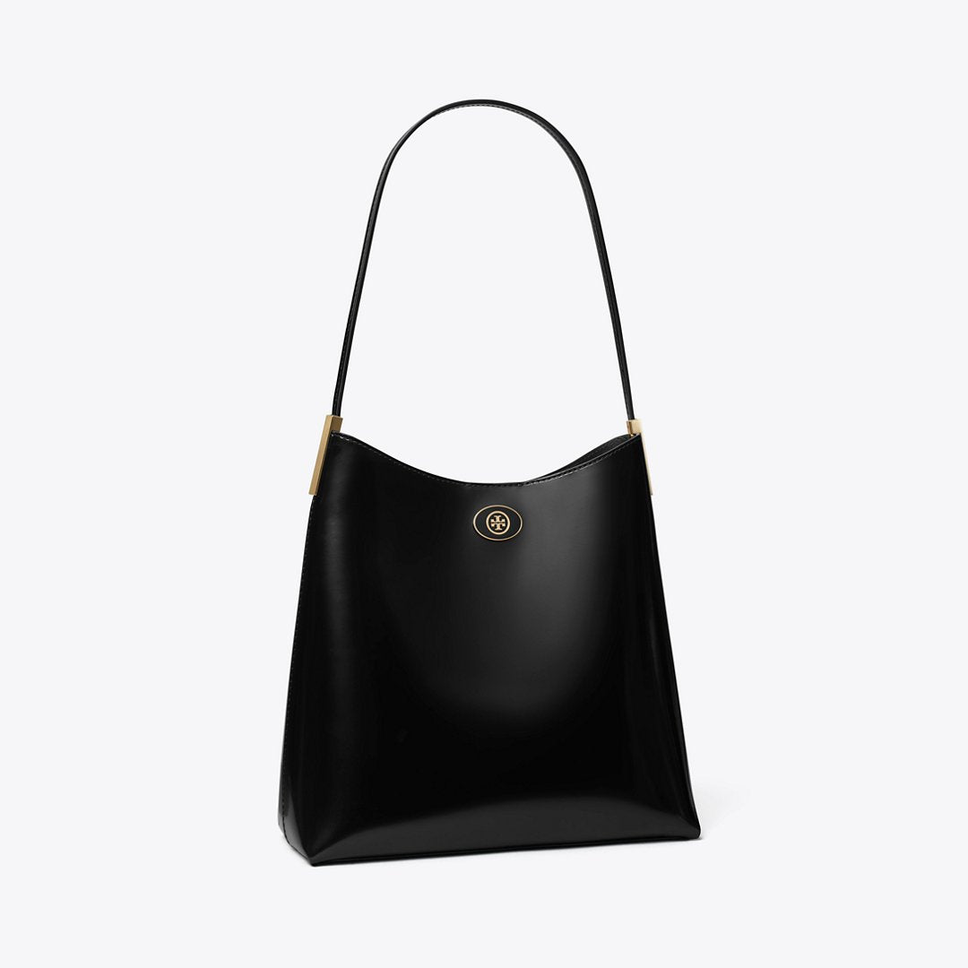 Tory Burch Robinson Spazzolato Hobo Bag Black/Black