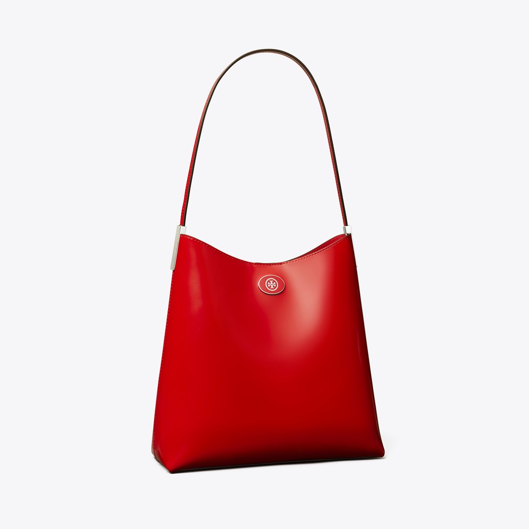 Tory Burch Robinson Spazzolato Hobo Bag Red Sky