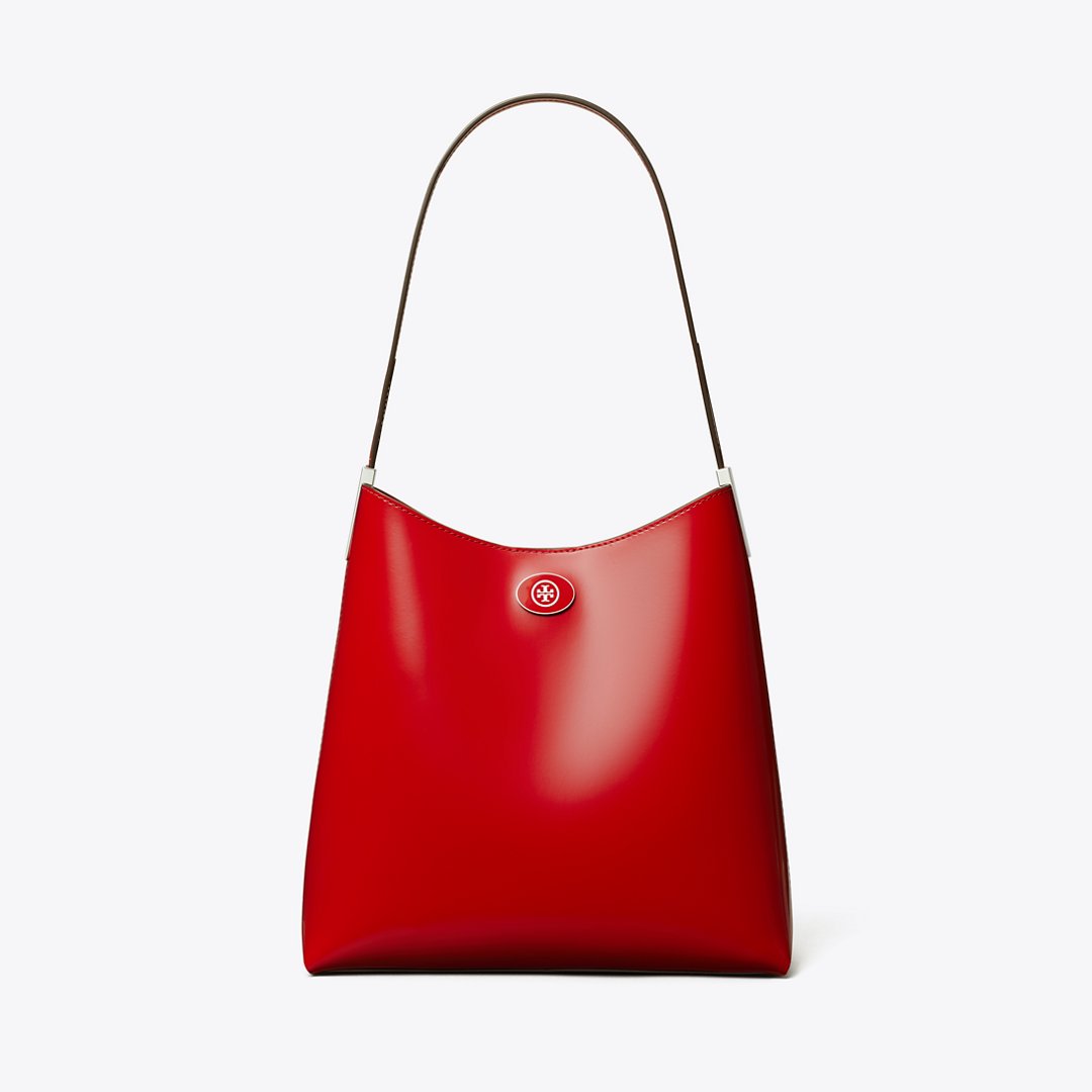 Tory Burch Robinson Spazzolato Hobo Bag Red Sky