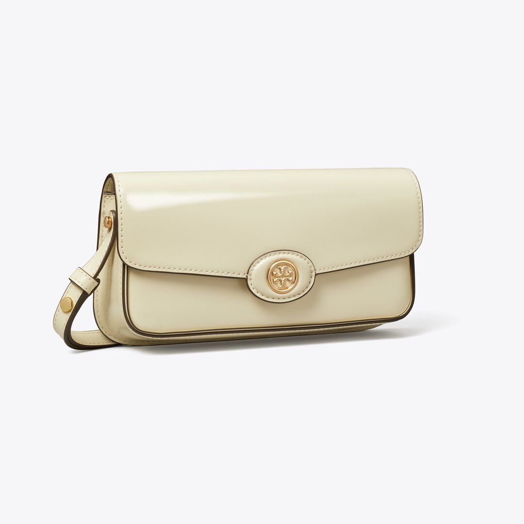 Tory Burch Robinson Spazzolato Rectangular Shoulder Bag SHEA BUTTER