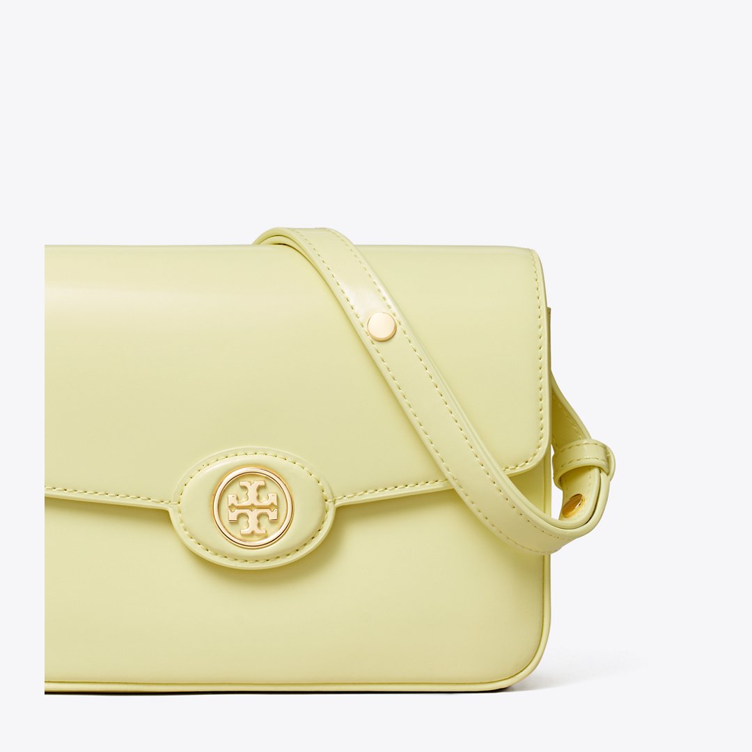 Tory Burch Robinson Spazzolato Shoulder Bag Lemon