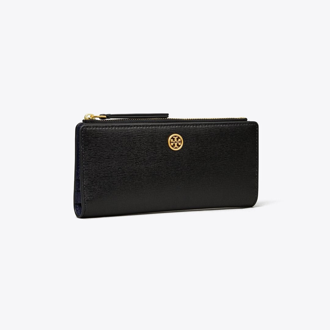 Tory Burch Robinson Zip Slim Wallet Black