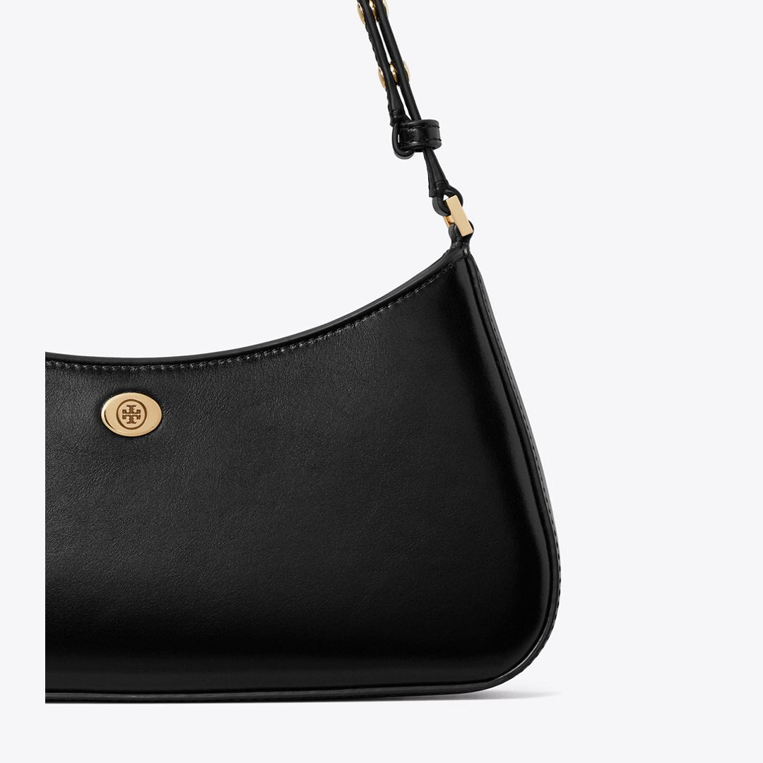 Tory Burch Robinson Zip Top Shoulder Bag Black