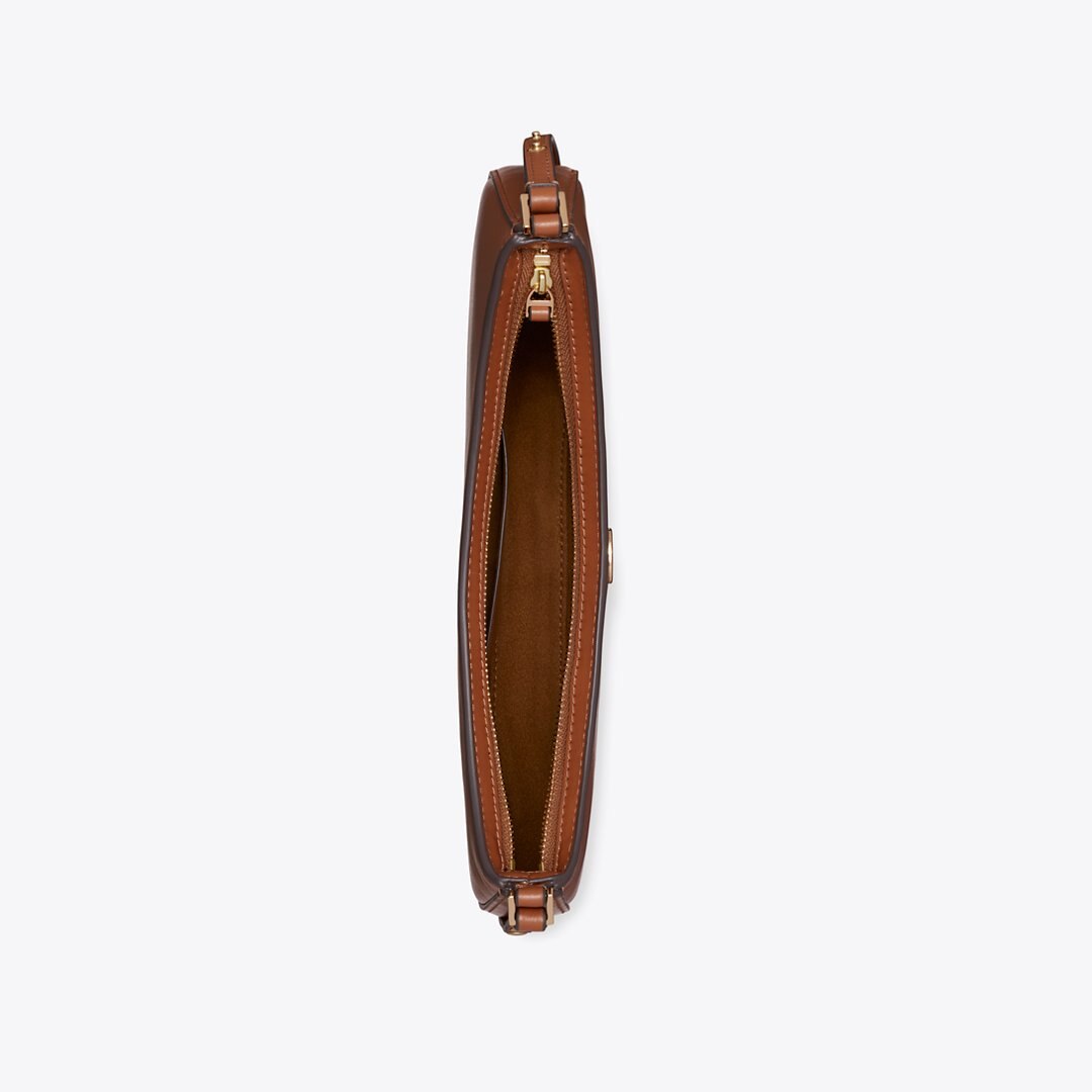Tory Burch Robinson Zip Top Shoulder Bag Aged Tan
