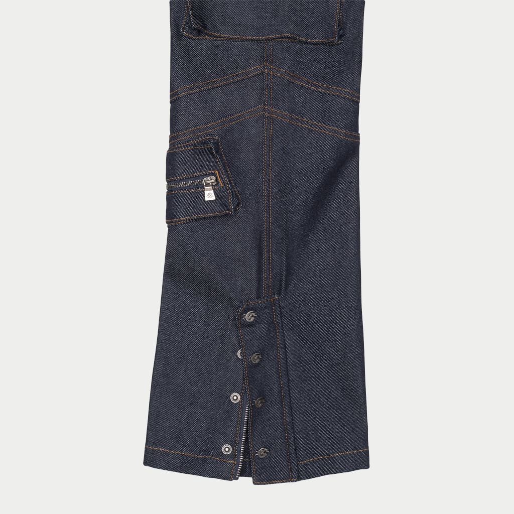 Godspeed Rockstar Flare Cargo Denim (Raw Blue)