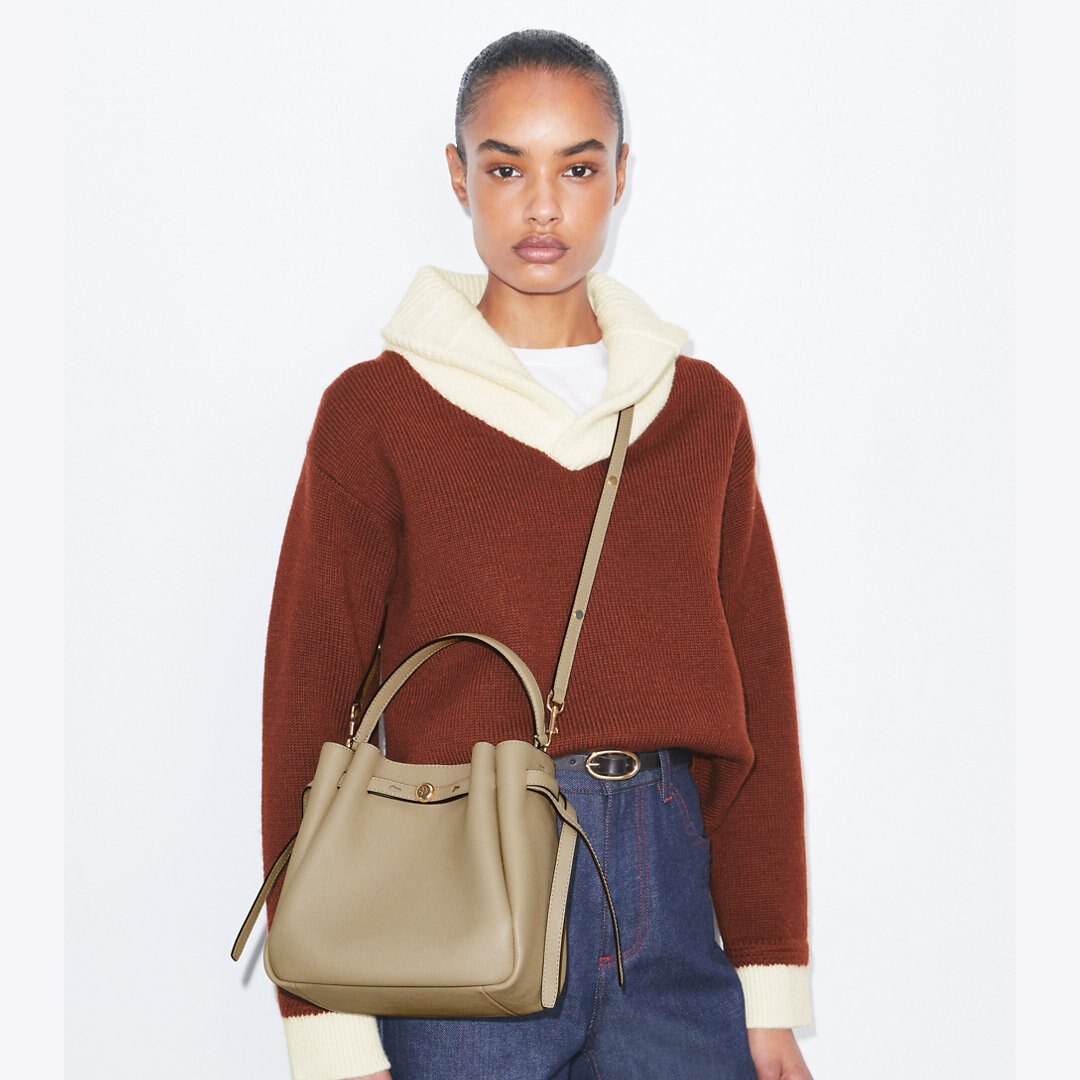 Tory Burch Romy Bucket Bag Soft Cement