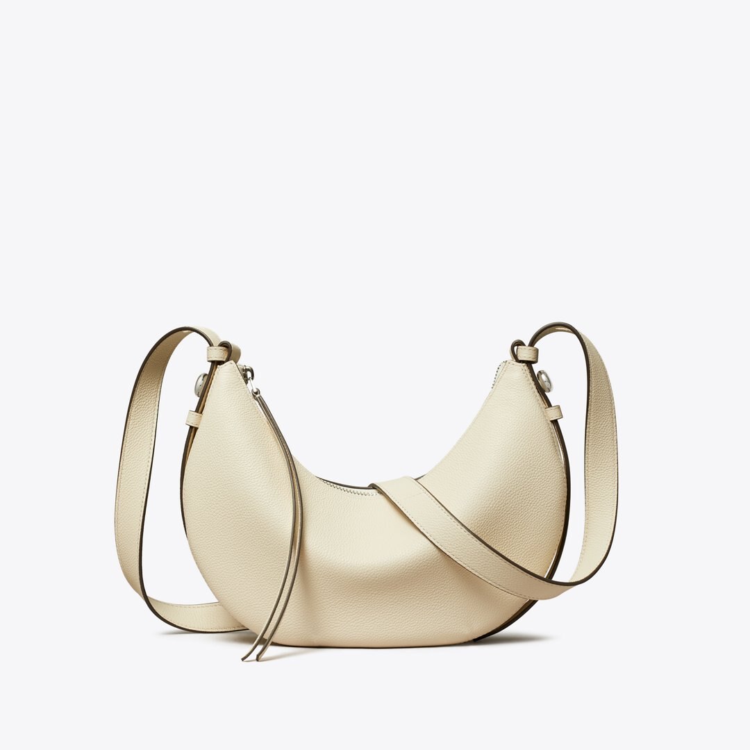 Tory Burch Romy Half Moon Bag Light Cream