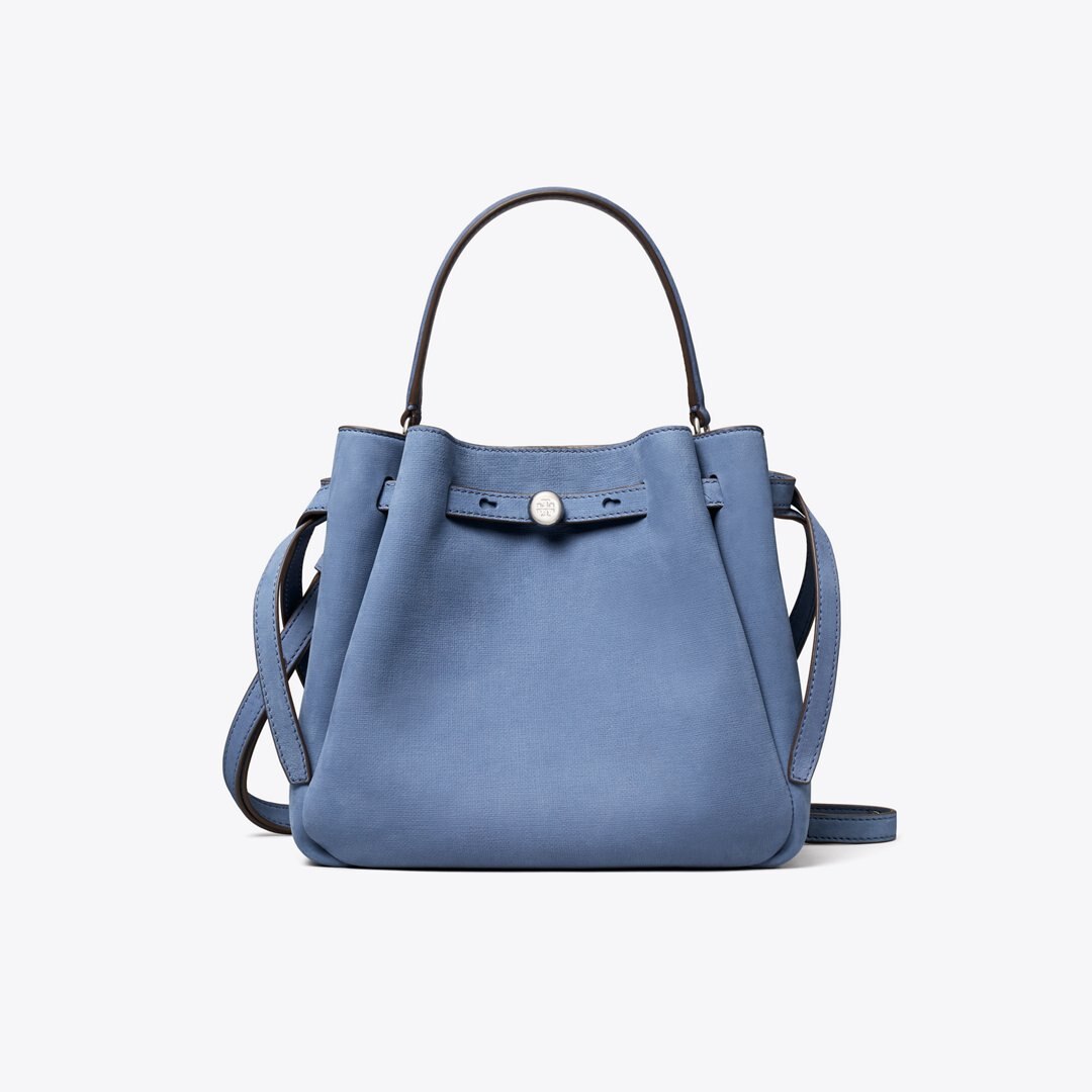 Tory Burch Romy Nubuck Bucket Bag Soft Blue