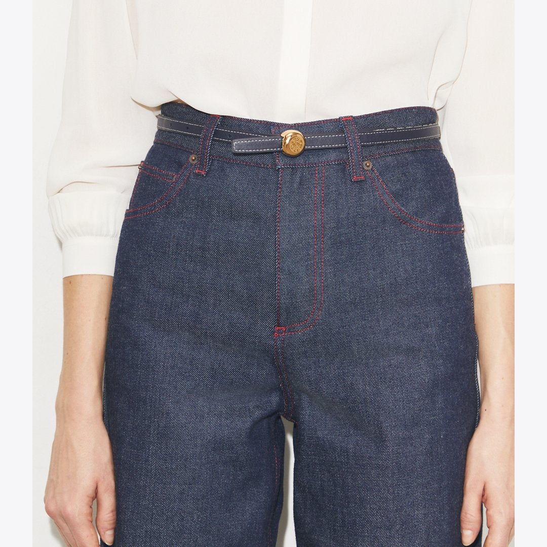Tory Burch Romy Reversible Belt Tory Navy