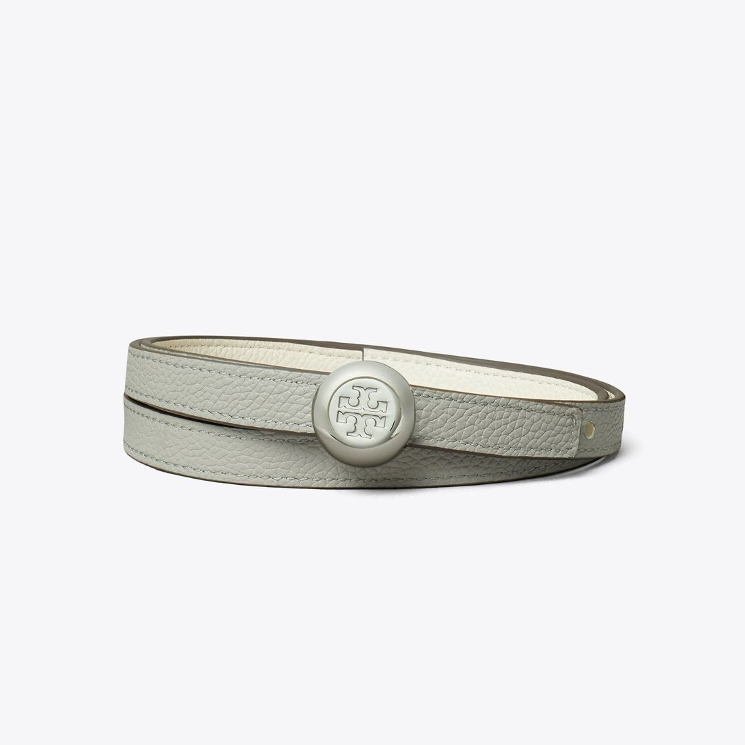 Tory Burch Romy Reversible Belt Warm White / Light Granite