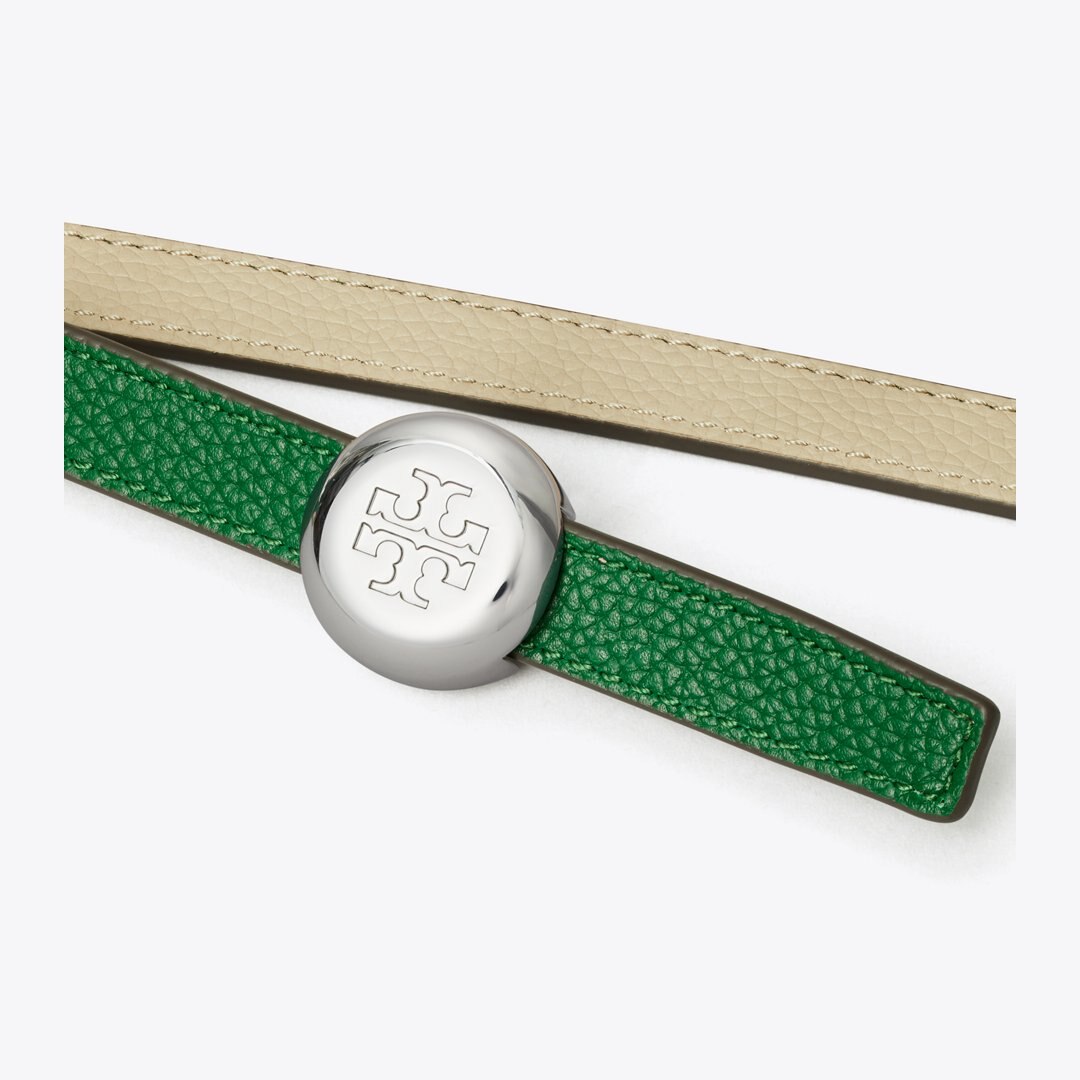 Tory Burch Romy Reversible Belt Dark Kale / Light Stone