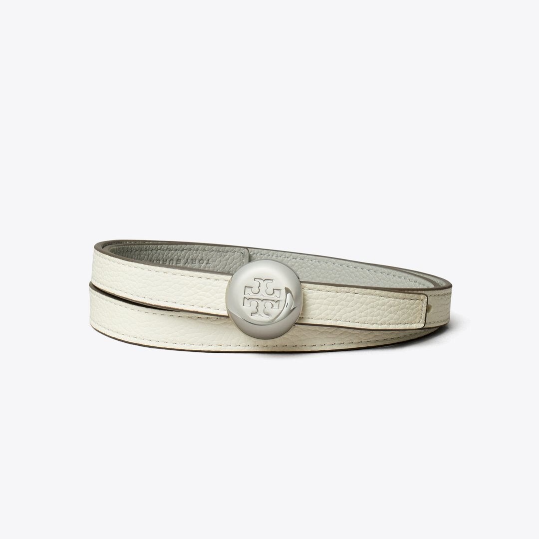Tory Burch Romy Reversible Belt Warm White / Light Granite