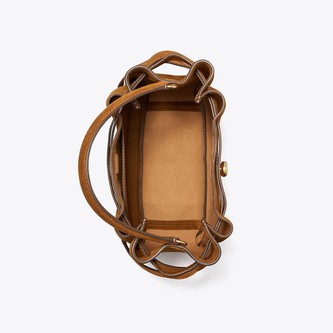 Tory Burch Romy Suede Bucket Bag CARAMEL