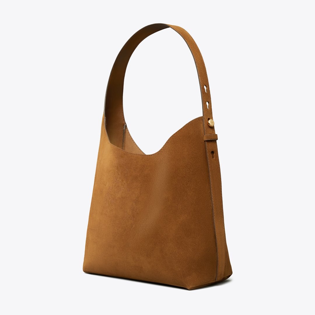 Tory Burch Romy Suede Hobo Bag Caramel