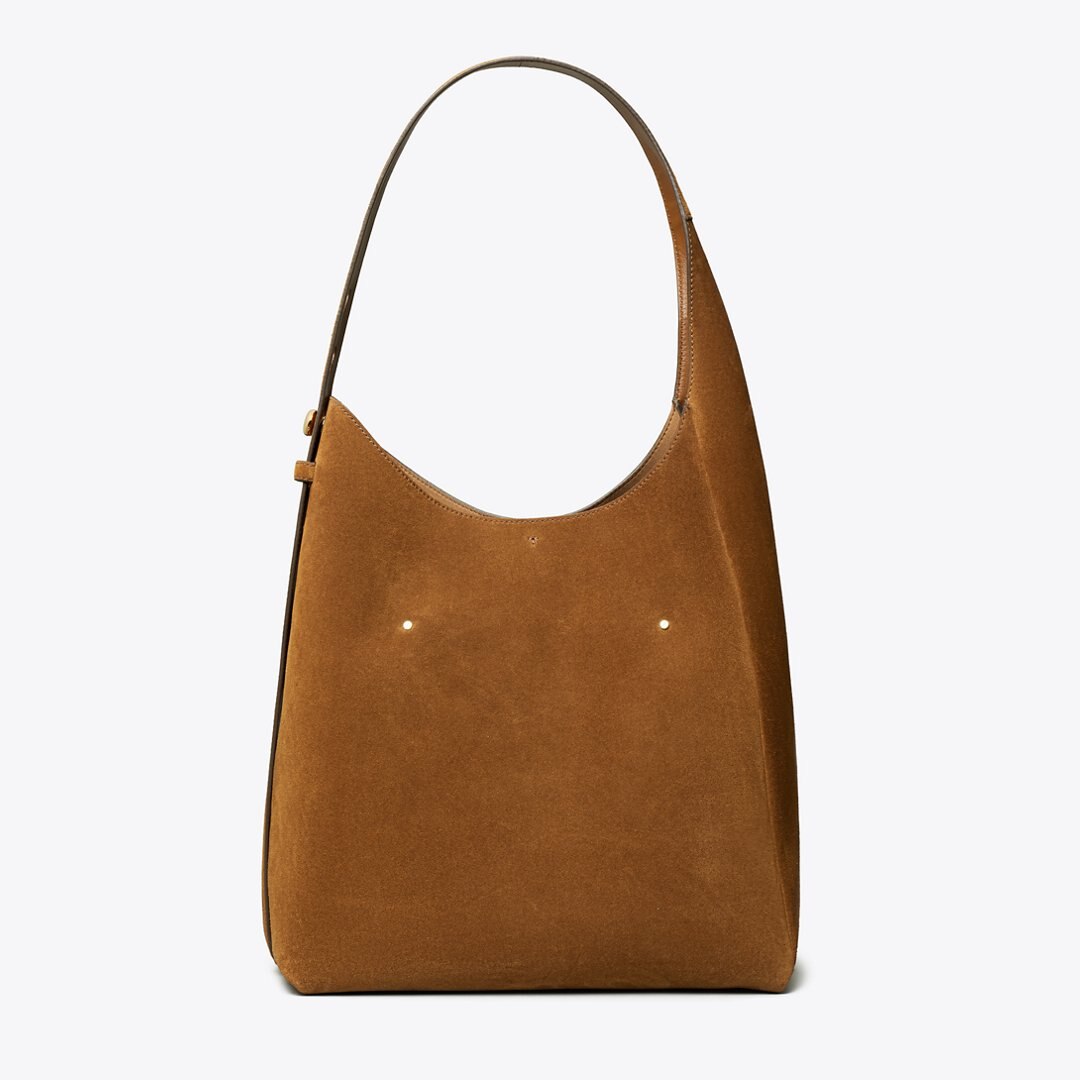 Tory Burch Romy Suede Hobo Bag Caramel