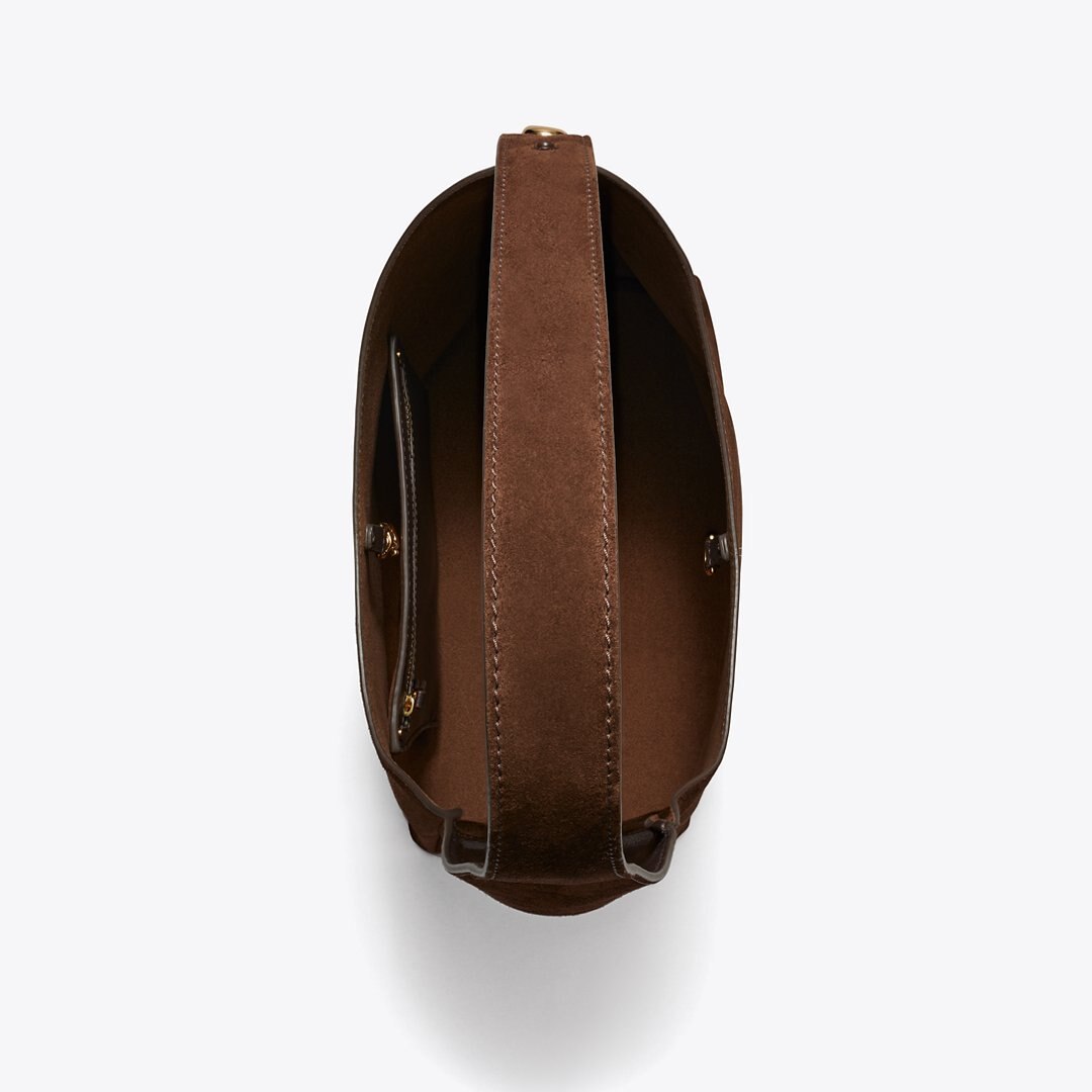 Tory Burch Romy Suede Hobo Bag Dark Cocoa