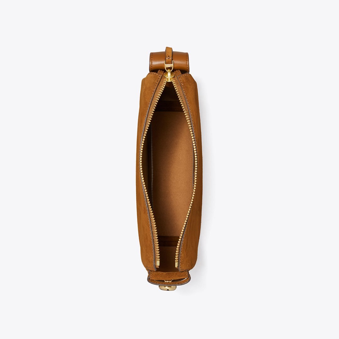 Tory Burch Romy Suede Shoulder Bag Caramel