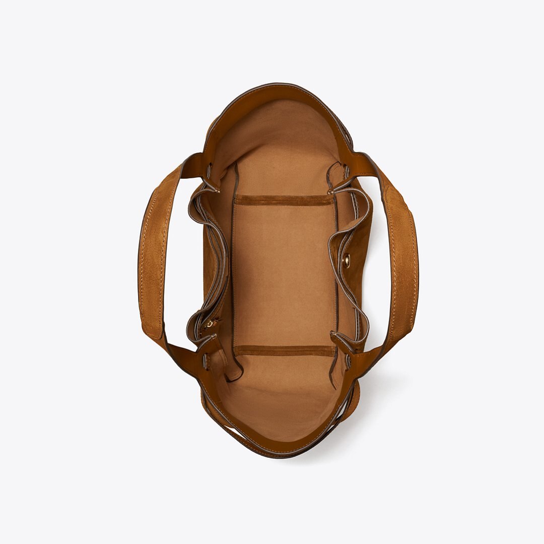 Tory Burch Romy Suede Tote Cognac