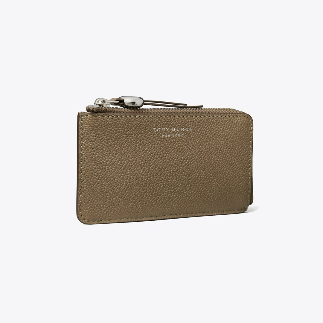 Tory Burch Romy Zip Card Case Wild Mushroom
