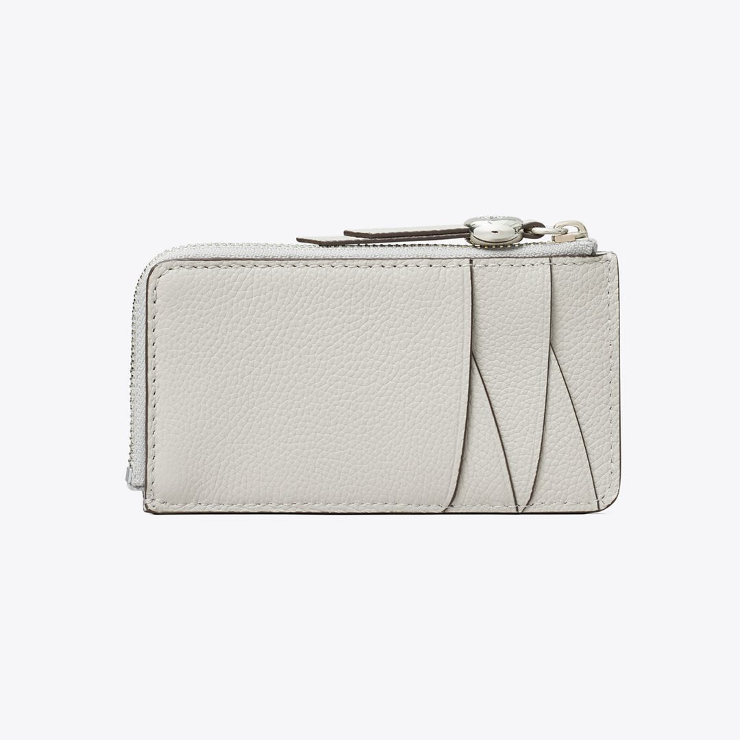 Tory Burch Romy Zip Card Case Dove Gray