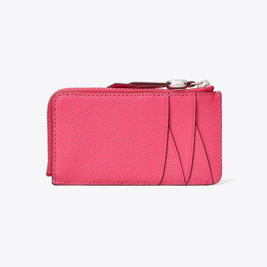 Tory Burch Romy Zip Card Case Bright Pink