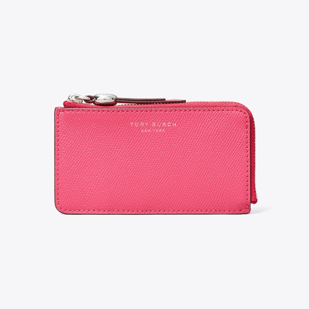 Tory Burch Romy Zip Card Case Bright Pink