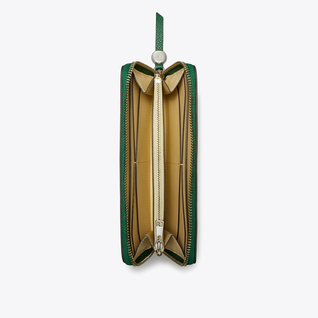 Tory Burch Romy Zip Continental Wallet Dark Kale