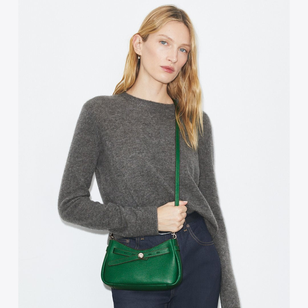 Tory Burch Romy Zip Top Crossbody Dark Kale
