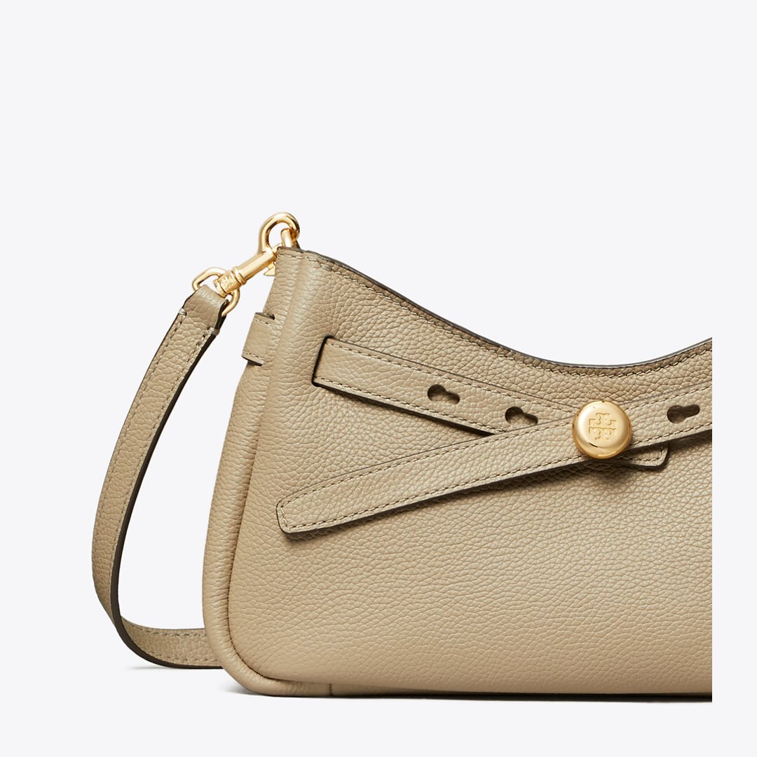 Tory Burch Romy Zip Top Crossbody Soft Cement