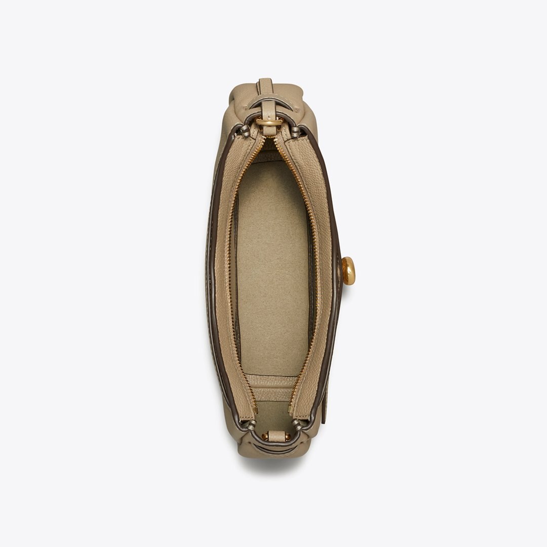Tory Burch Romy Zip Top Crossbody Soft Cement