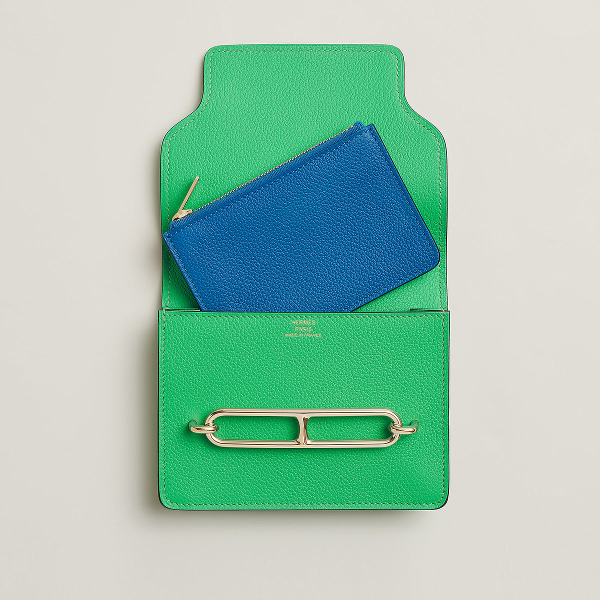 Hermes Roulis Slim Bi Wallet Vert Comics