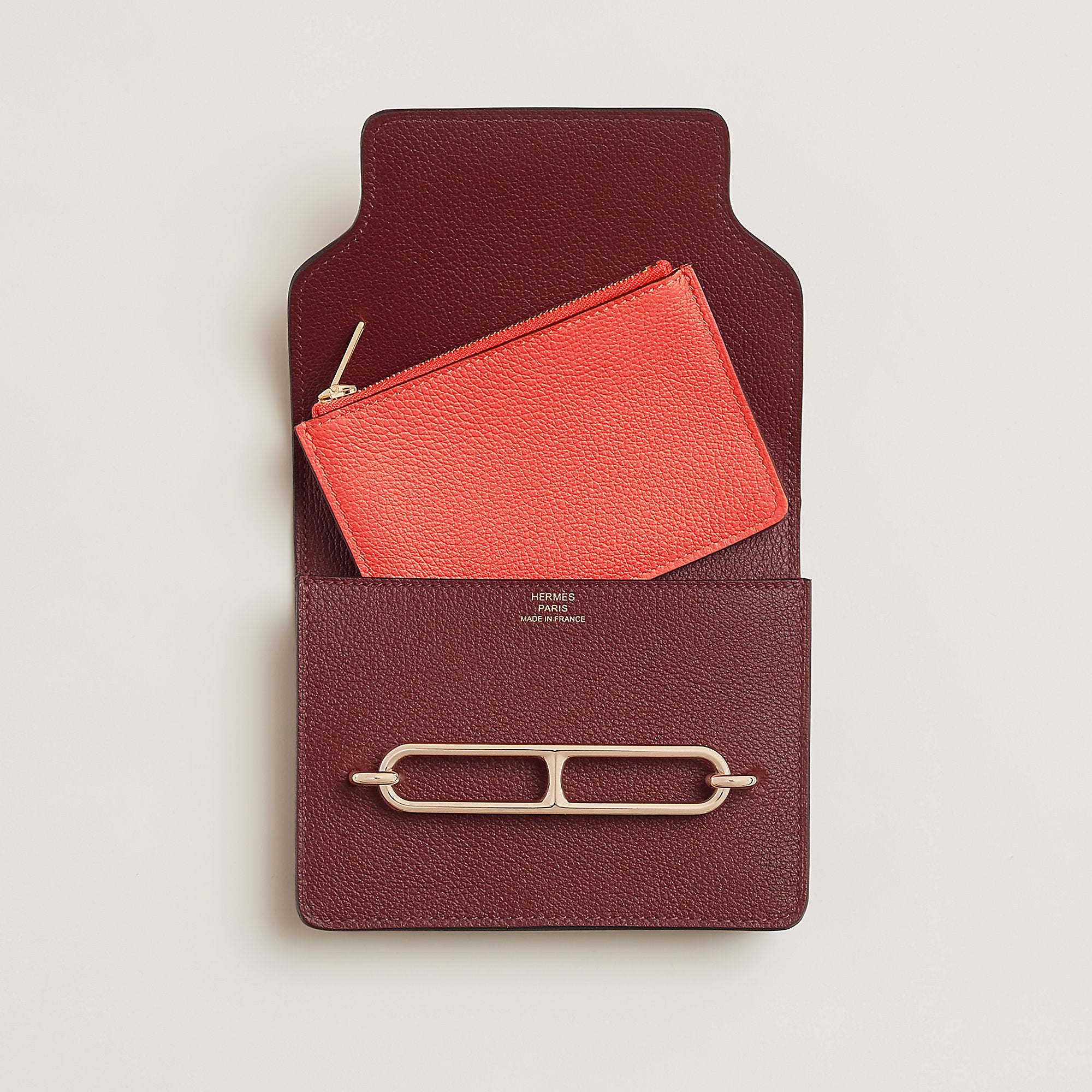 Hermes Roulis Slim Bi Wallet Rouge H
