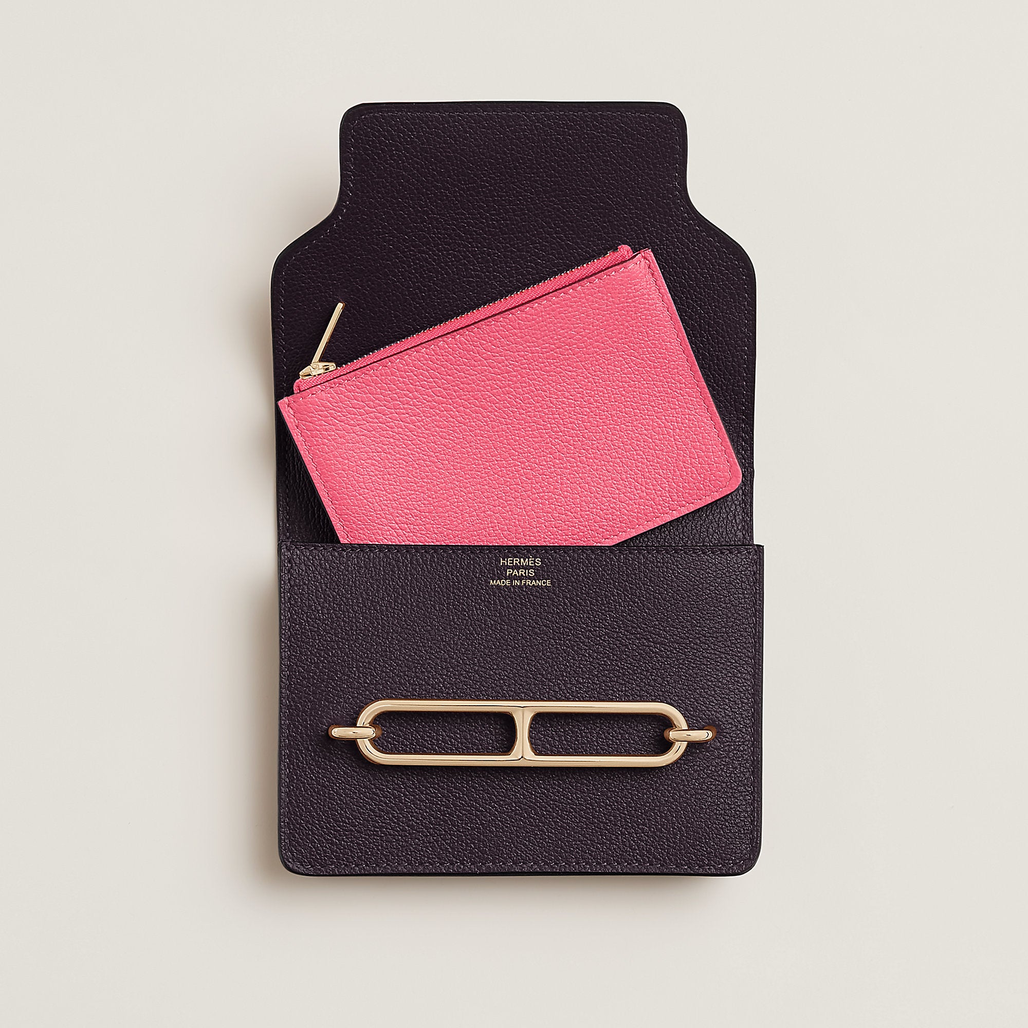 Hermes Roulis Slim Bi Wallet Prunoir