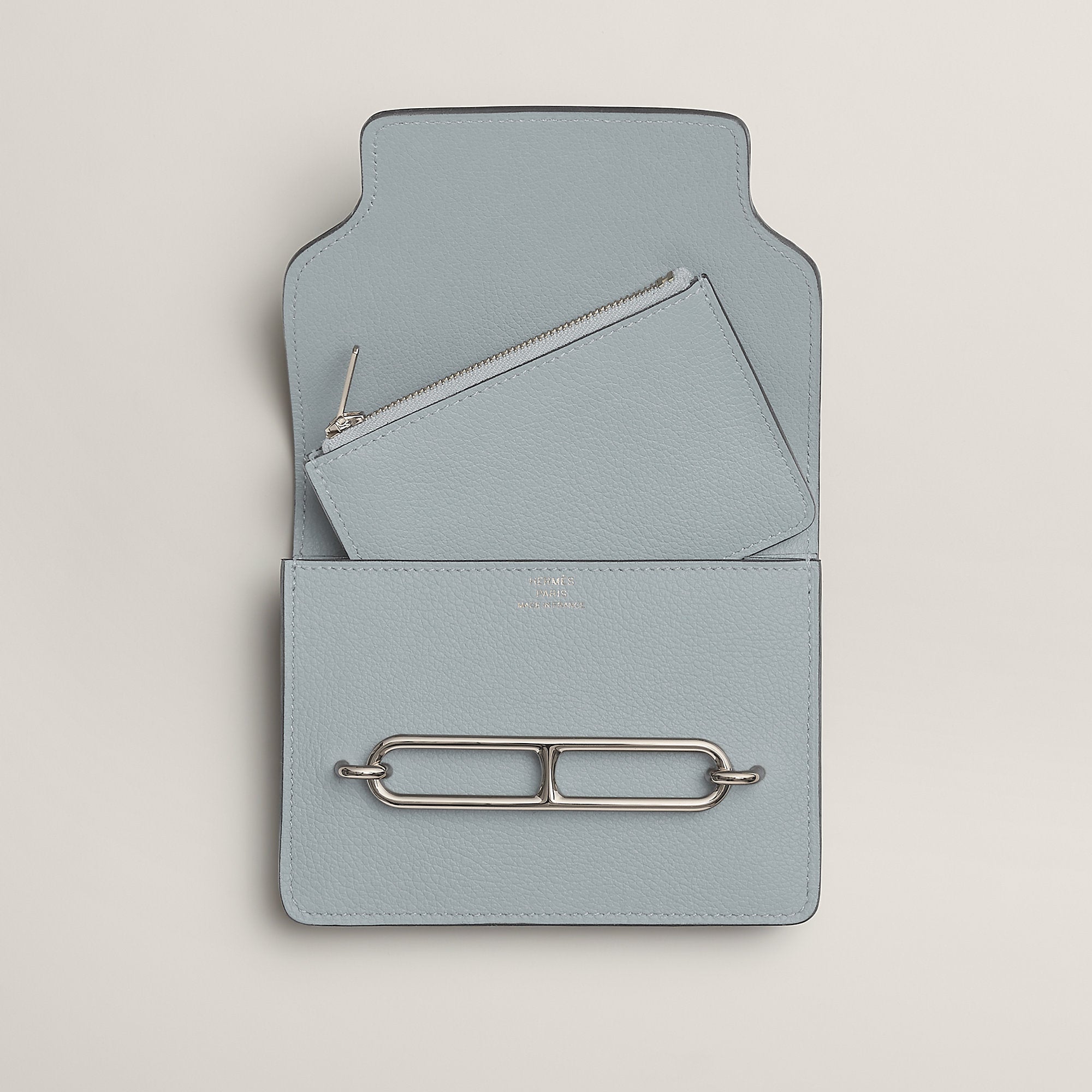 Hermes Roulis Slim Wallet Bleu Glacier