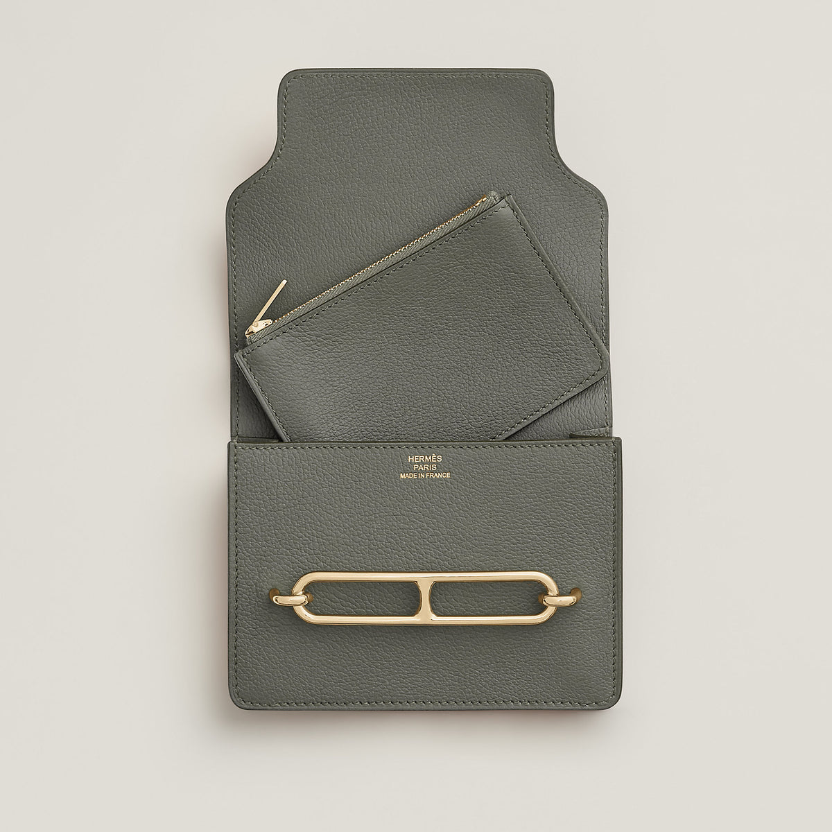 Hermes Roulis Slim Wallet Gris Meyer