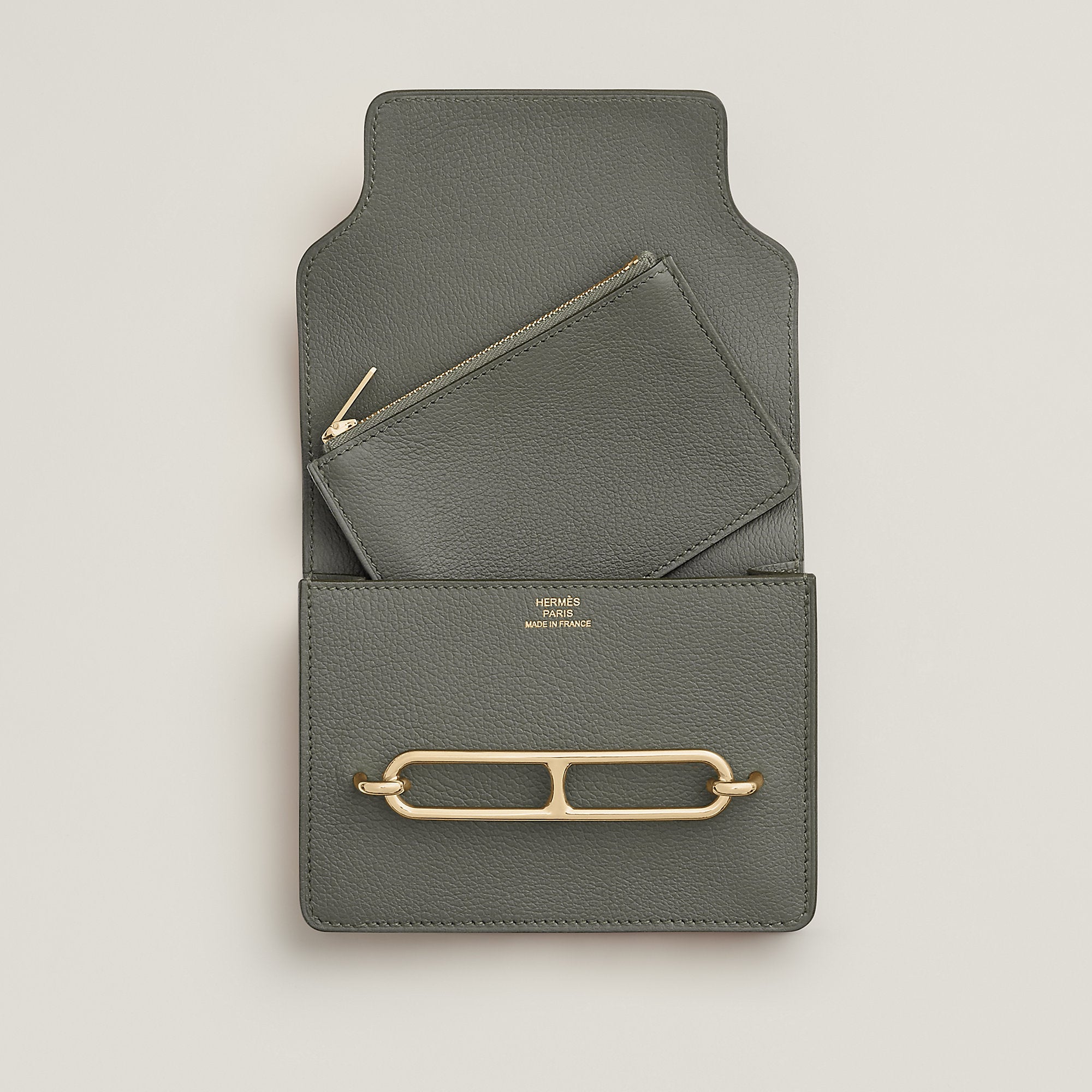 Hermes Roulis Slim Wallet Bleu Glacier