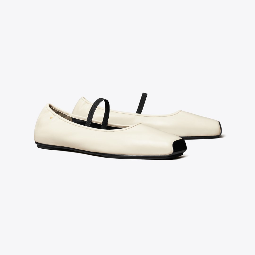 Tory Burch Runway Ballet NEW IVORY / PERFECT BLACK